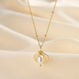 Cultured Freashwater Pearl 925 Sterling Silver 14K Gold Plated Ocean Summer Necklace TQ