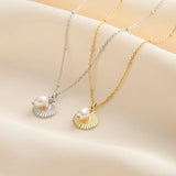 Cultured Freashwater Pearl 925 Sterling Silver 14K Gold Plated Ocean Summer Necklace TQ