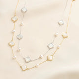 Cultured Freashwater Pearl 925 Sterling Silver Natural Shell Necklace TQ