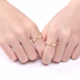 TWINKLE QUEEN Gold Plated S925 Silver Promise Ring Couple Wedding Engagement  Band for Women Men Lovers  Bridal Jewelry Gifts TQ