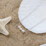 Cultured Freshwater Pearl 14K Gold Plated 925 Sterling Silver Three Pearl Necklace TQ