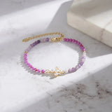 Natural Freshwater Pearl 925 Sterling Silver Purple Mica Bracelet TQ