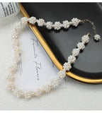 Baroque flower-shaped pearl necklace set.Bold Nature. Unapologetic Style. TWINKLE QUEEN