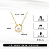 Luxury-lite geometric flower natural pearl necklace for women, versatile and suitable for all occasions. 925 silver pendant as a simple accessory, collar chain. TWINKLE QUEEN