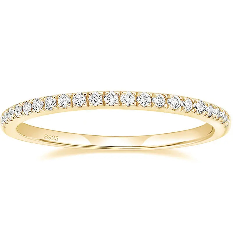 S925 Sterling Silver Niche High-end Ring Women's Simple Half Full CZ Diamond Finger Ring Super Fairy Gestapa Handpiece TWINKLE QUEEN