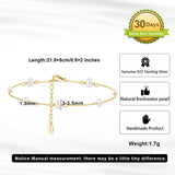 Natural Freshwater Pearls 14K Gold Plated 925 Sterling Silver Baroque Bead Anklet TQ