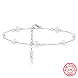 Natural Freshwater Pearls 14K Gold Plated 925 Sterling Silver Baroque Bead Anklet TQ