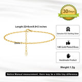 14K Gold Plated 925 Sterling Silver Anklet TQ