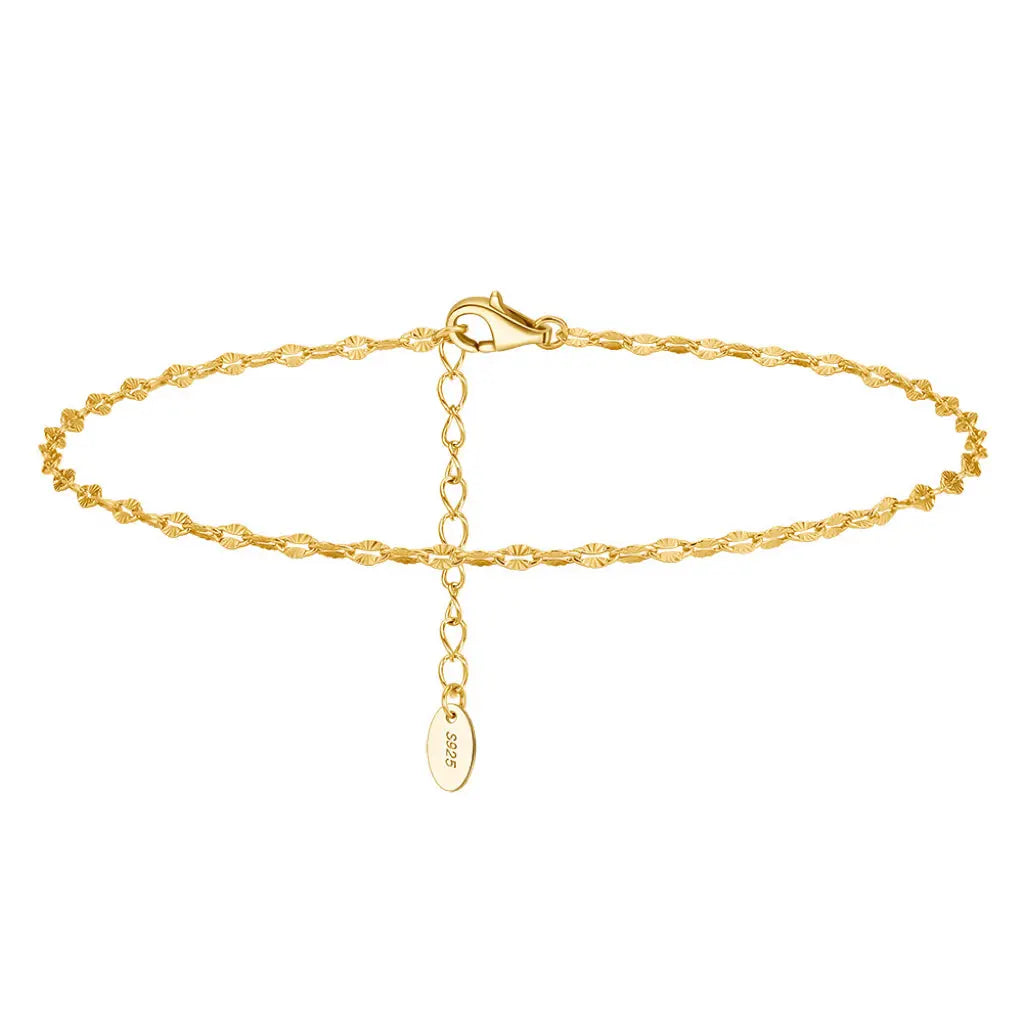 14K Gold Plated 925 Sterling Silver Anklet TQ