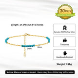Turquoise 14K Gold Plated 925 Sterling Silver Anklet TQ