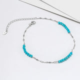 Turquoise 14K Gold Plated 925 Sterling Silver Anklet TQ