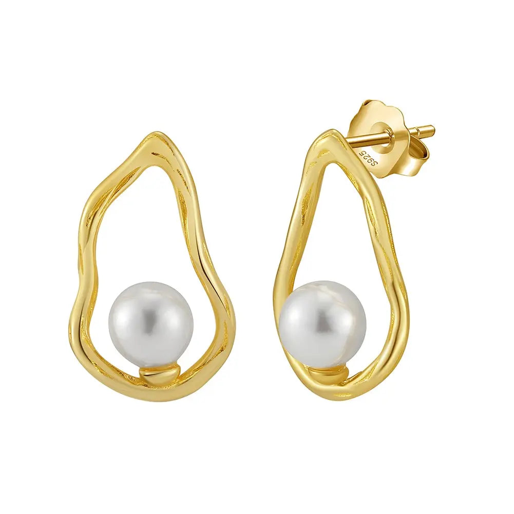 Freshwater Pearl Hoop Sloane Dangling Earrings TWINKLE QUEEN