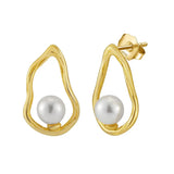 Freshwater Pearl Hoop Sloane Dangling Earrings TWINKLE QUEEN