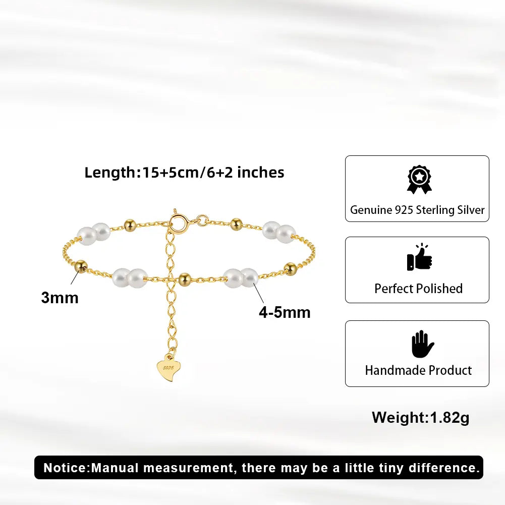 Cultured Freshwater Pearl Irregular 925 Sterling Silver Gypsophila Bracelet TQ