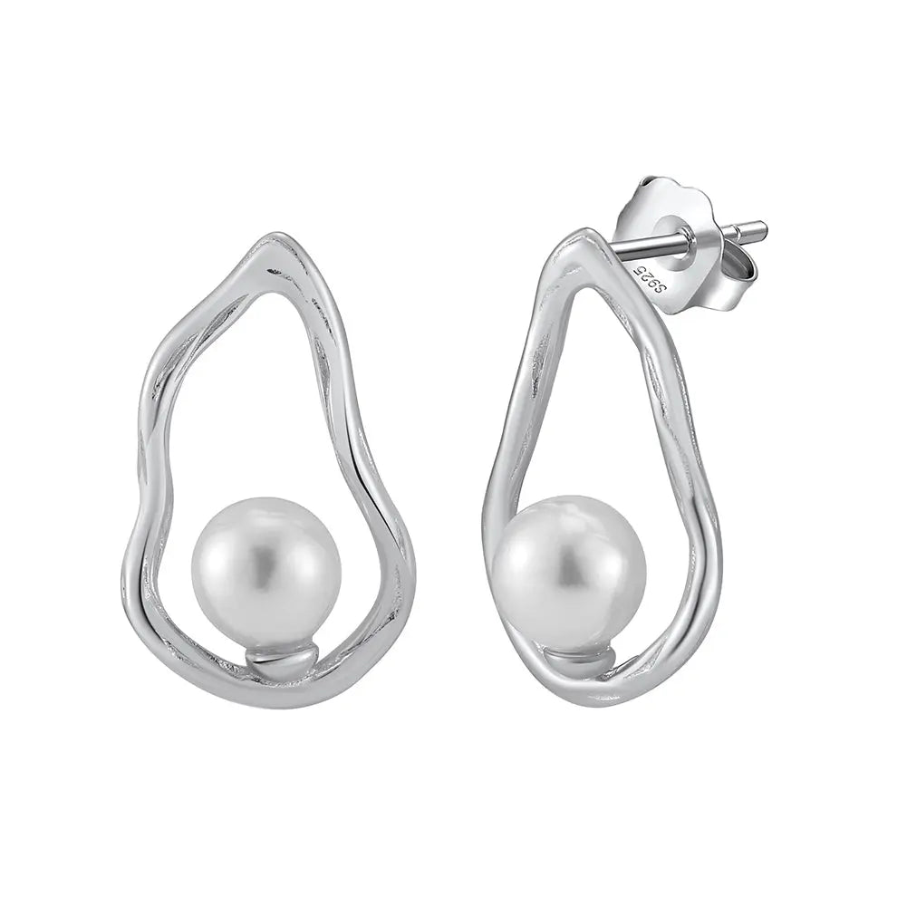 Freshwater Pearl Hoop Sloane Dangling Earrings TWINKLE QUEEN