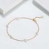 Cultured Freashwater Pearl 14K Gold Plated Irregular 925 Sterling Silver 4MM Baroque Bracelet TQ