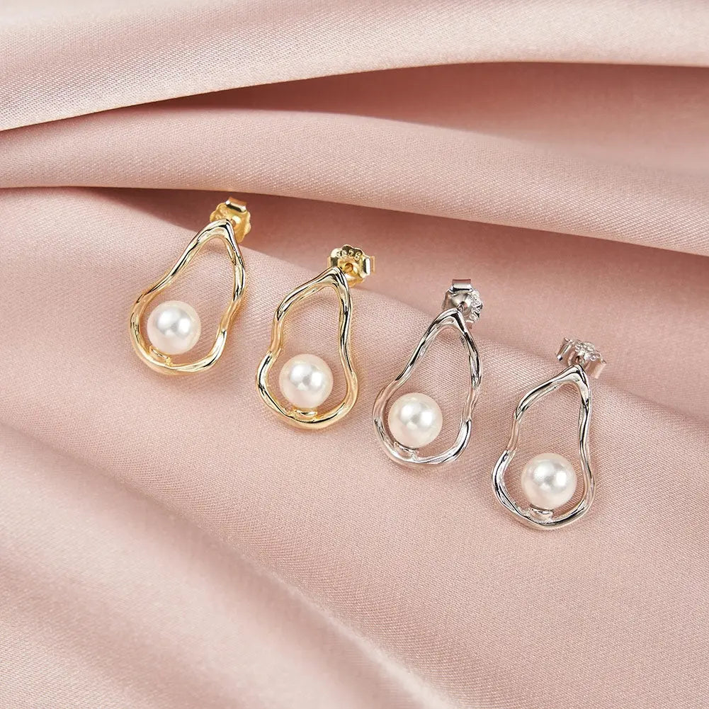 Freshwater Pearl Hoop Sloane Dangling Earrings TWINKLE QUEEN
