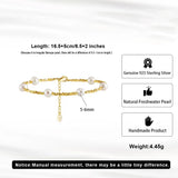 Cultured Freshwater Pearl Irregular 925 Silver Vintage Bracelet TQ