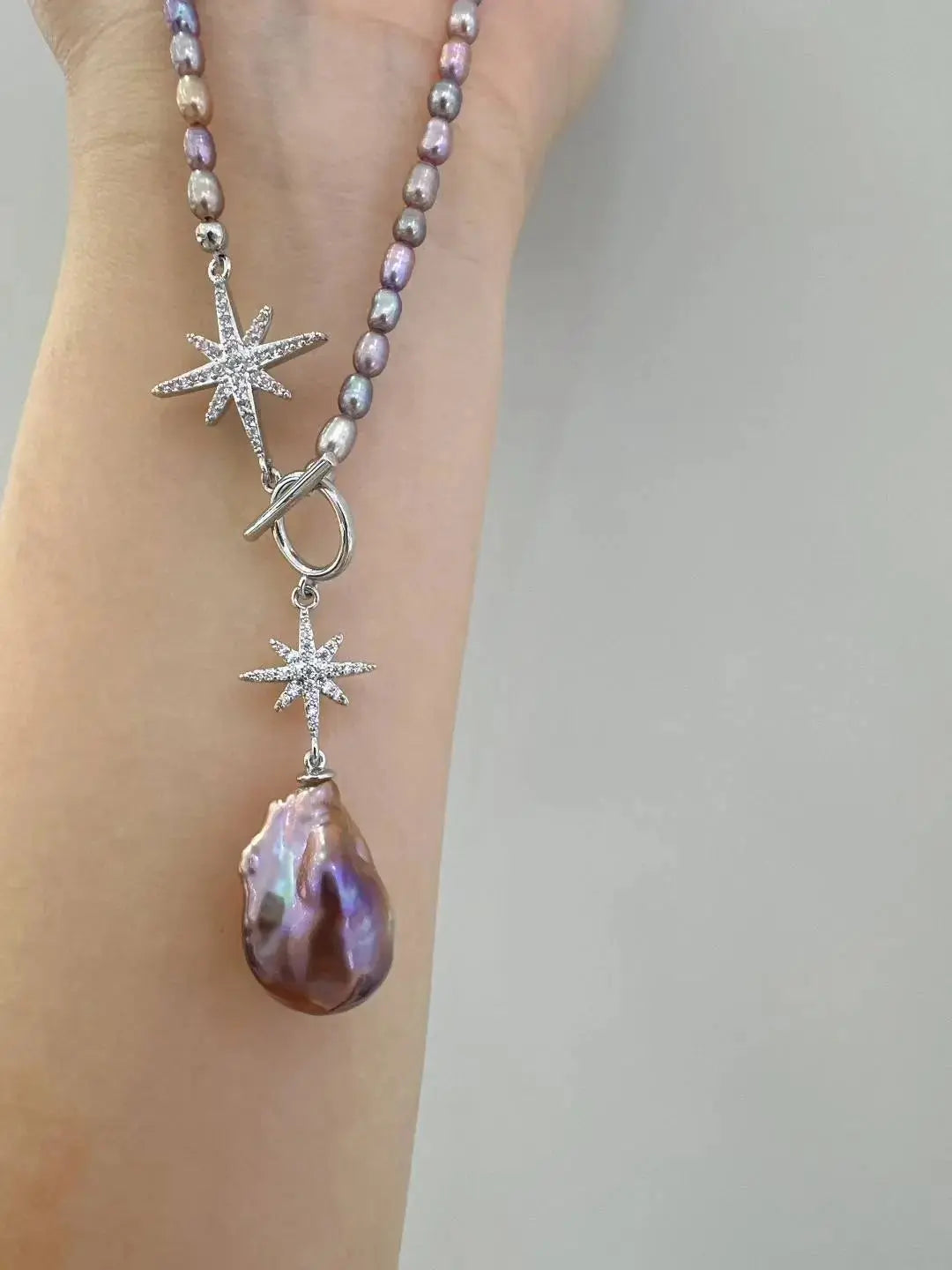 Netural Pearl with 925 Silver Necklass TWINKLE QUEEN