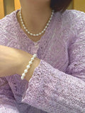 The most cost-effective set of freshwater pearl 8.5mm necklaces and bracelet with s925 silver TWINKLE QUEEN