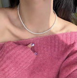 Freshwater Pearls Necklace With Silver,Minimalist Shine for Campus & Office. TWINKLE QUEEN