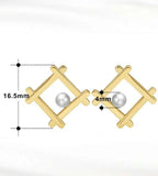 925 Sterling Silver French Style Natural Pearl Geometric Earrings for Women, Unique and Chic Fashion Jewelry TWINKLE QUEEN