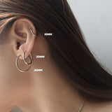 S925 Sterling Silver Plain Ring Earrings Women's Large Ring Ear Buckle Distinctive Fashion All-match South Korea Internet Celebrant Popular Earrings TWINKLE QUEEN