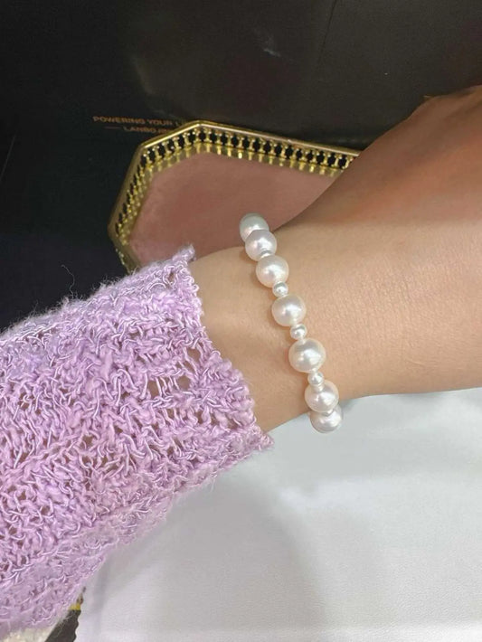 The most cost-effective set of freshwater pearl 8.5mm necklaces and bracelet with s925 silver