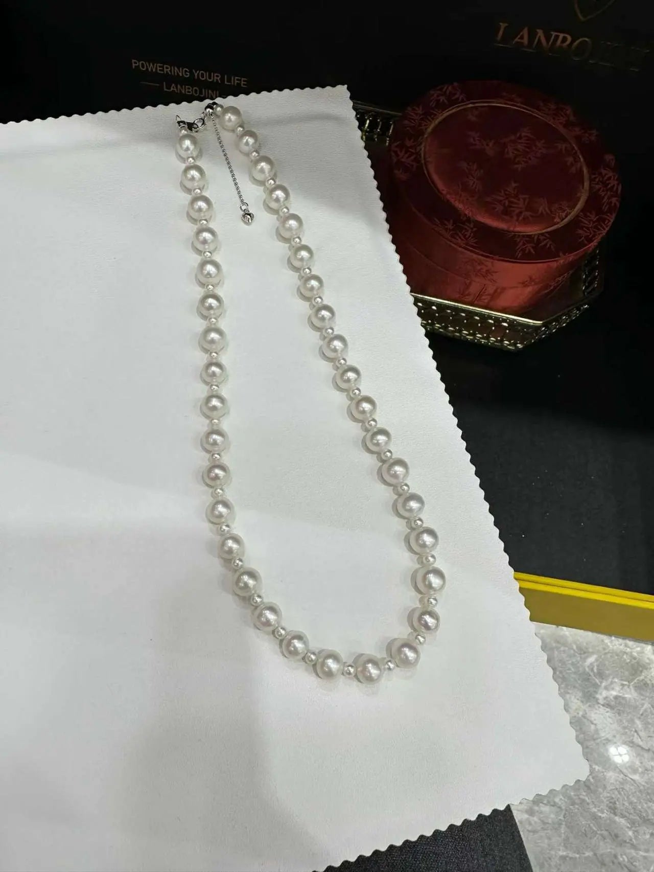The most cost-effective set of freshwater pearl 8.5mm necklaces and bracelet with s925 silver TWINKLE QUEEN