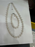 The most cost-effective set of freshwater pearl 8.5mm necklaces and bracelet with s925 silver TWINKLE QUEEN