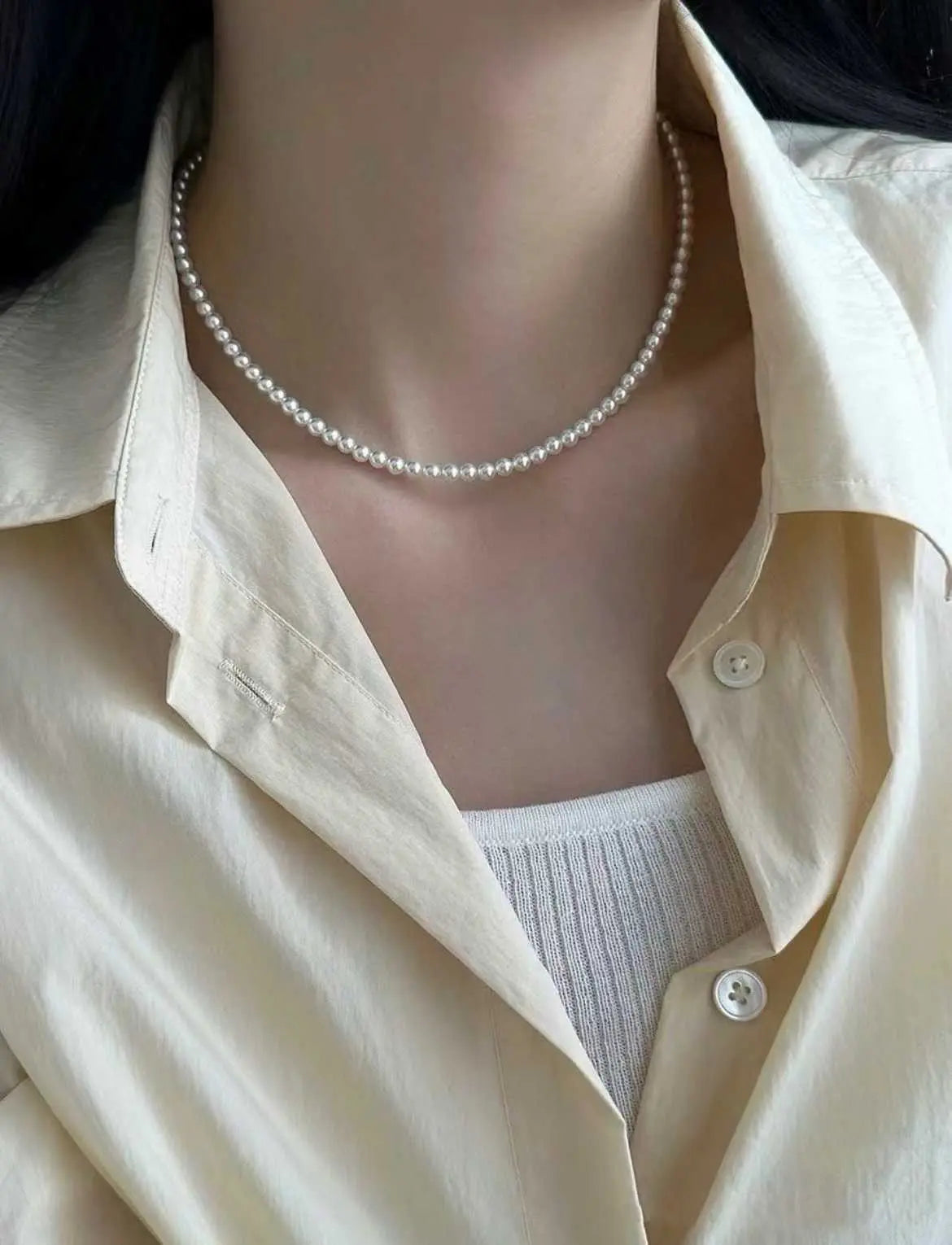 Freshwater Pearls Necklace With Silver,Minimalist Shine for Campus & Office. TWINKLE QUEEN