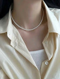 Freshwater Pearls Necklace With Silver,Minimalist Shine for Campus & Office. TWINKLE QUEEN