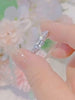 S925 Sterling Silver Distinctive Full ircon Diamond Combination Ring Women's European and American Light Luxury ins Fashion Ring Jewelry