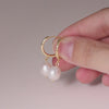 Cultured Freshwater Pearl 925 Sterling Silver 14K Gold Plated French Versatile Earrings