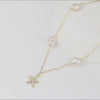 Freshwater Pearl 925 Sterling Silver 14K Gold Plated Starfish Anklet